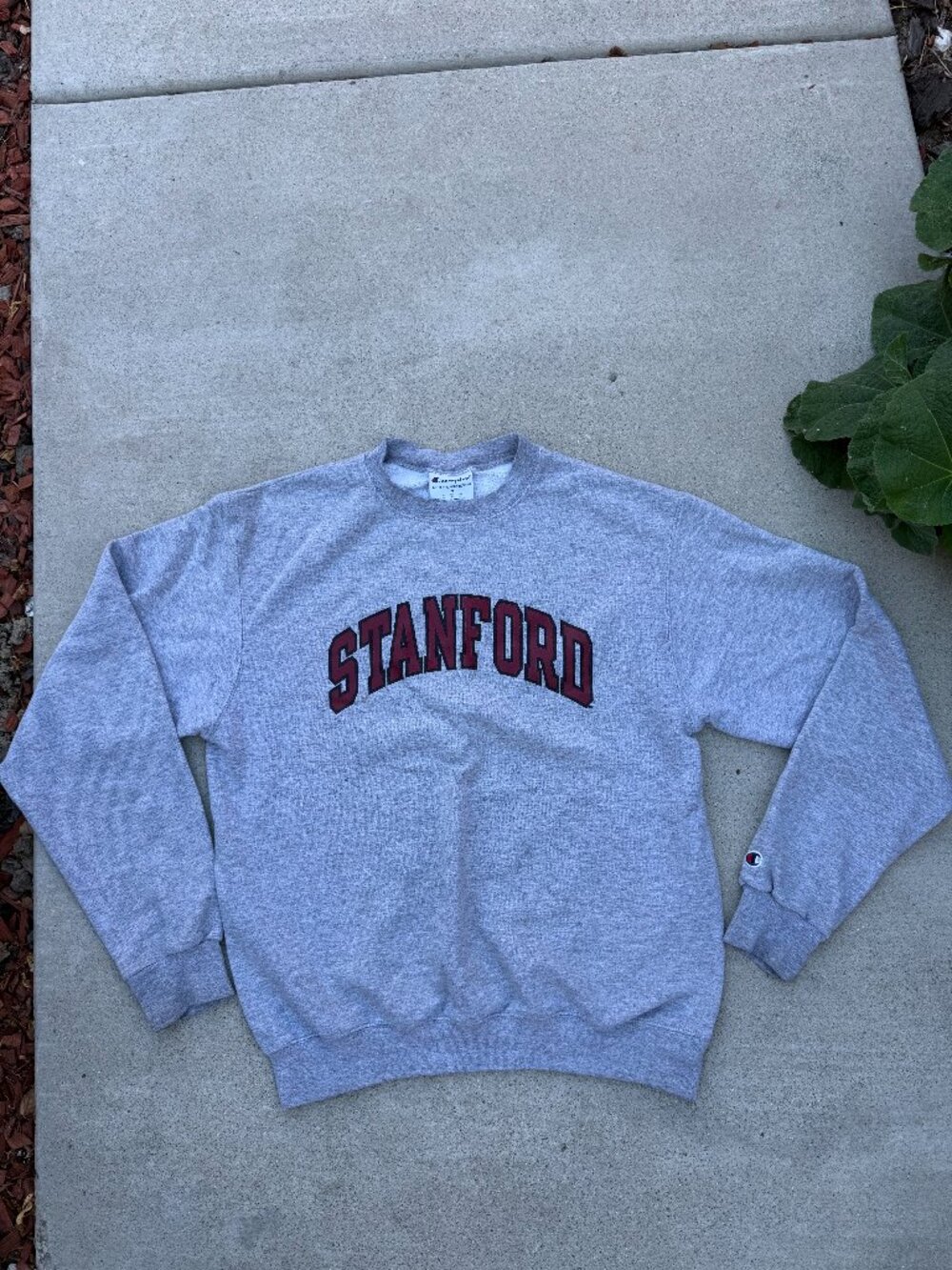 Champion Stanford University Gray Crewneck Classic Athletic Sweater Men's M